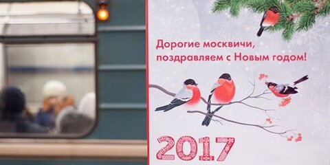 Новогодние открытки украсили станции и поезда московское метро