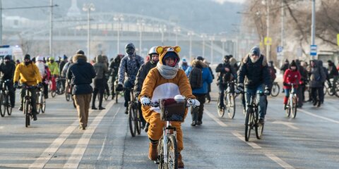 В столице прошел Третий зимний велопарад