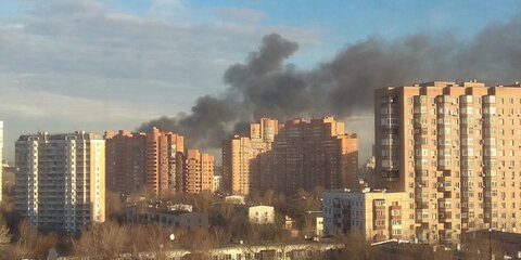 Пожар в Кузьминках: видео с коптера