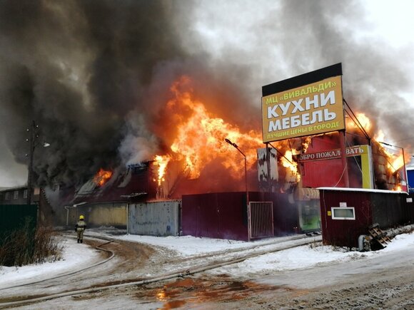 Пожар на мебельной фабрике в ногинске