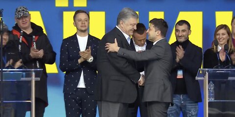 Начались дебаты Порошенко и Зеленского