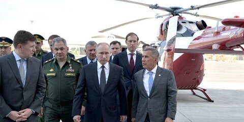 Путину в Казани показали новый вертолет Ми-38Т