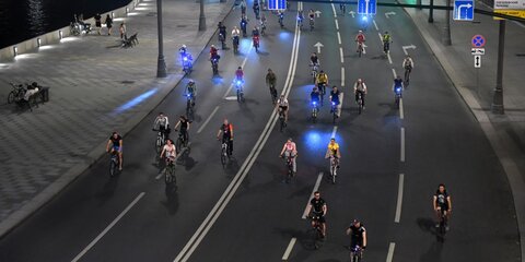 Мировой рекорд Гиннесса установили на ночном велофестивале в Москве