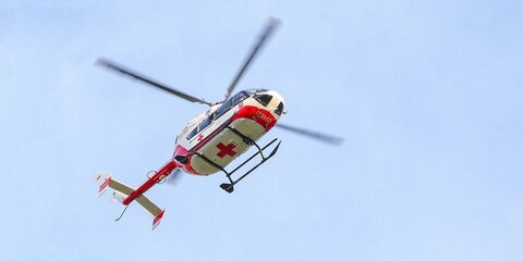 Санитарный вертолет эвакуировал девушку-мотоциклиста после ДТП