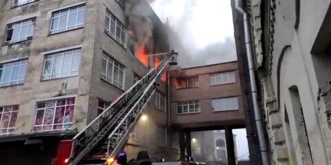 Пожар произошел в здании 