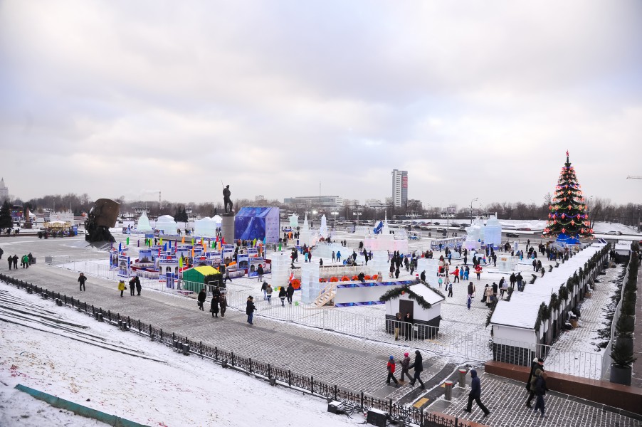 Парк победы зимой